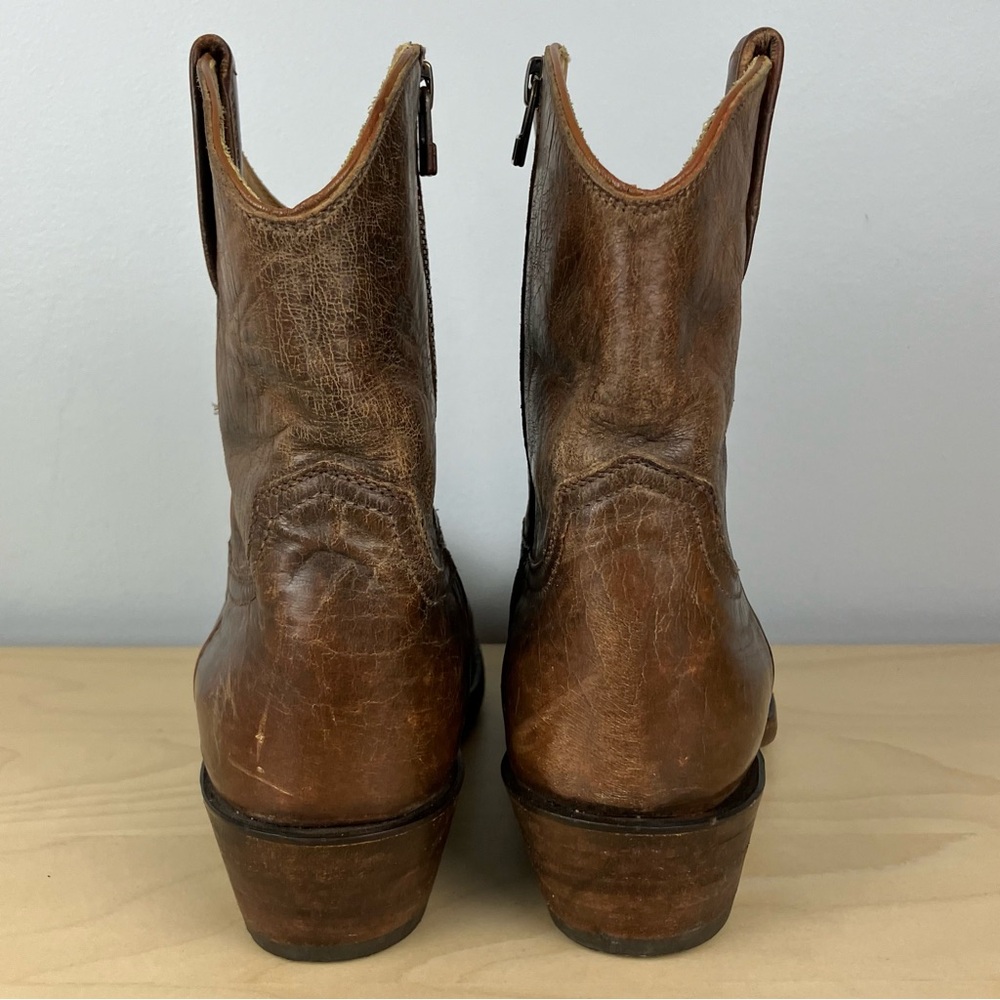 Lucchese Women’s Size 6.5 Brown Leather Western Ankle Booties Side Zip USA - Picture 7 of 13